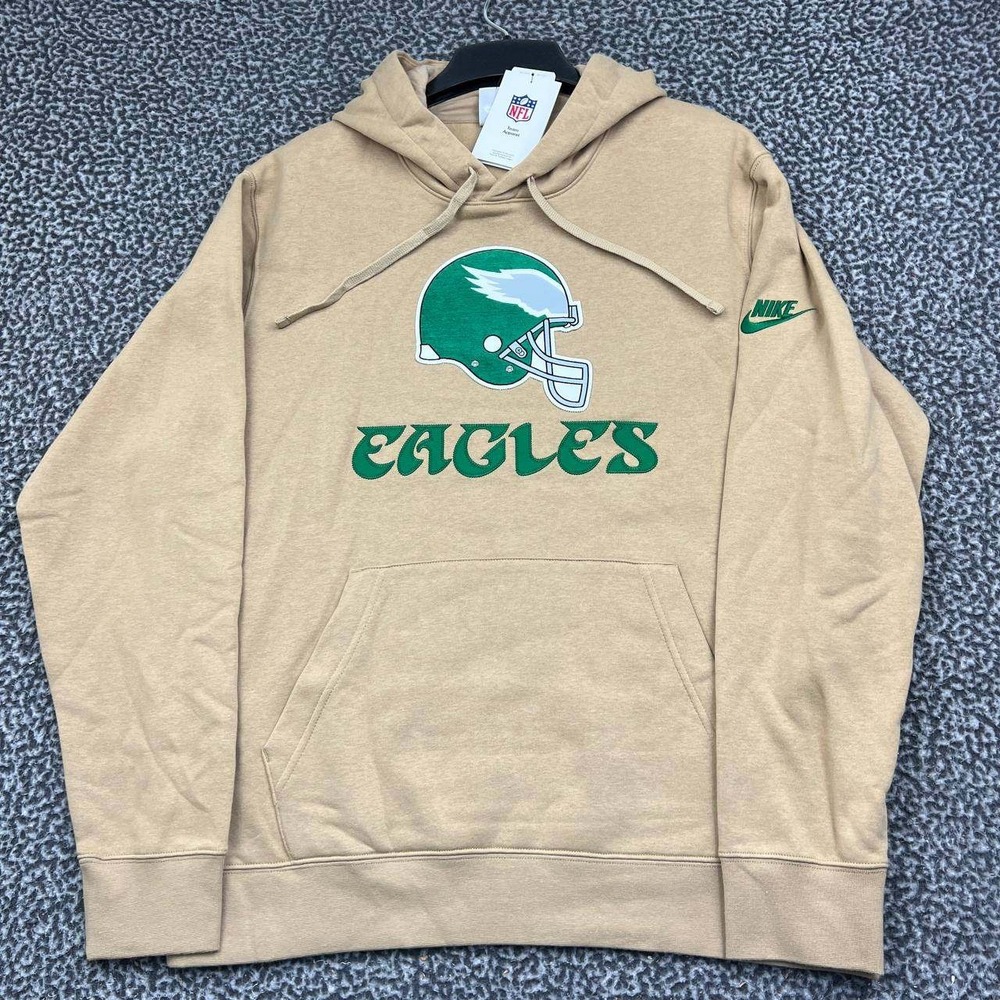 Nike Philadelphia Eagles Hoodie Men Large Brown Pullover Long Sleeve New L